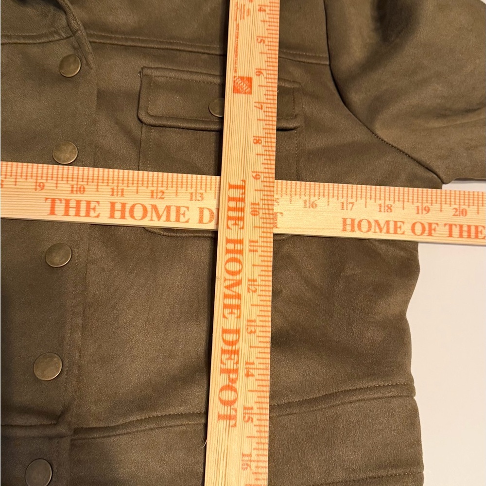 Allegra K Olive Green Crop Jacket Large - Picture 6 of 8
